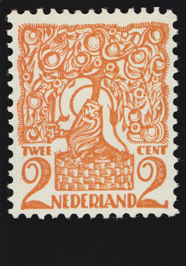 2 cent Michel de Klerk Leeuw in de Hollandse tuin 1921